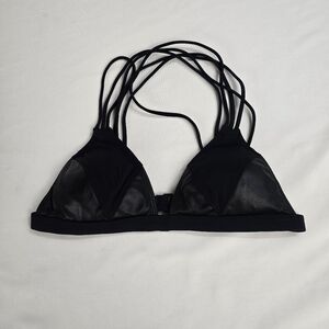 Victoria's Secret Black Strappy String Bikini Top Paded